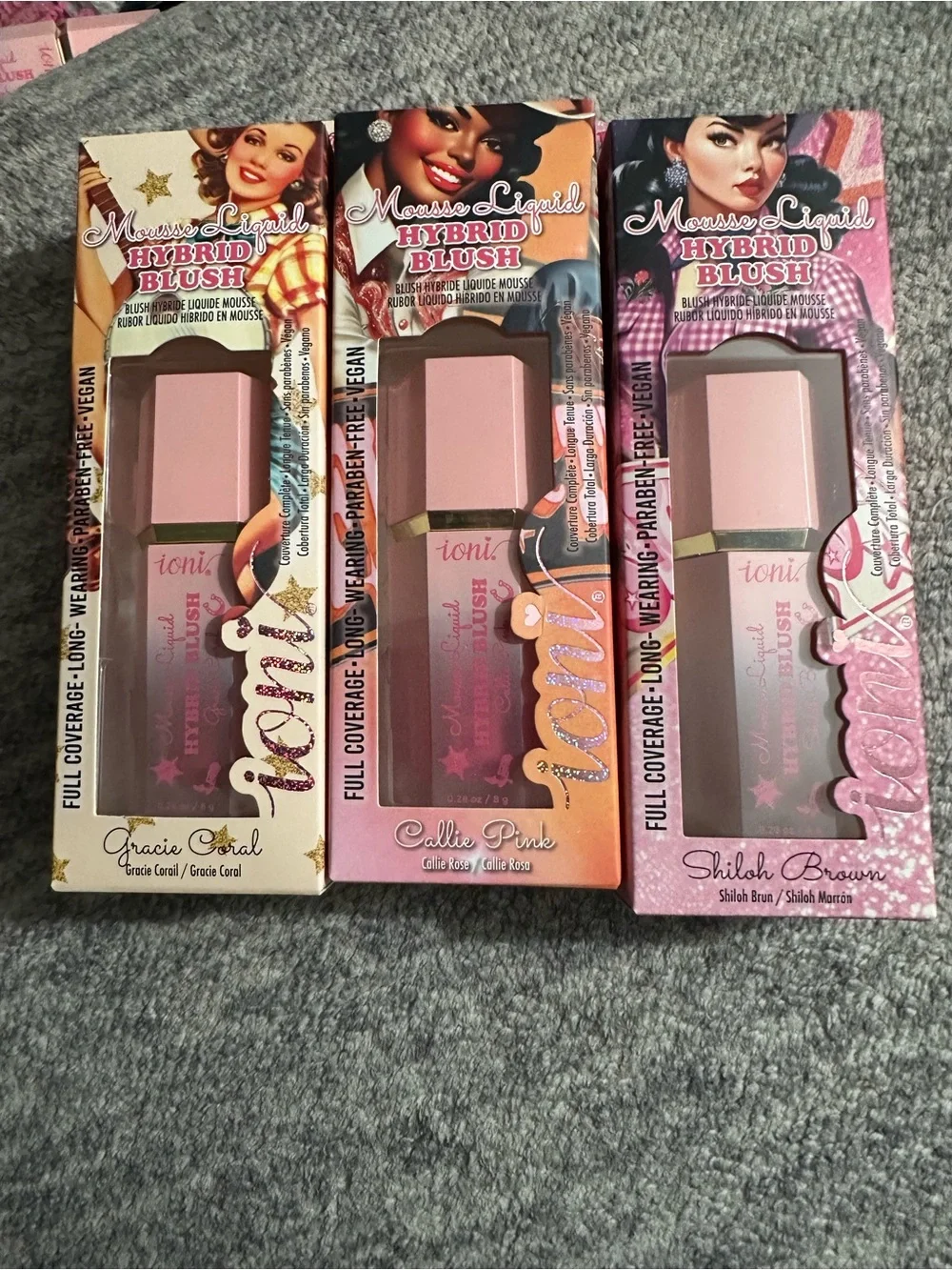 Ioni Cosmetics Cowgirl Collection Blush Trio Viral Rare Nude Tones